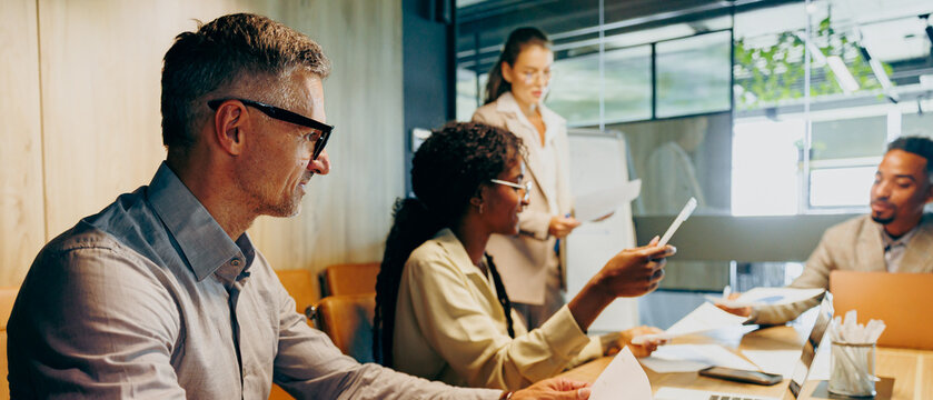 Businessperson wraps up with persuasive poise and enthusiasm