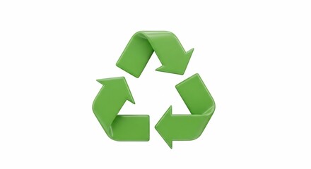 Obraz premium Green recycling symbol made arrows.