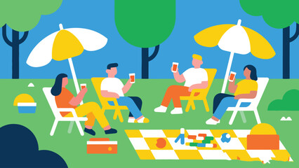 Obraz premium Illustration Of Outdoor Leisure Activity Scene Vector Design Template