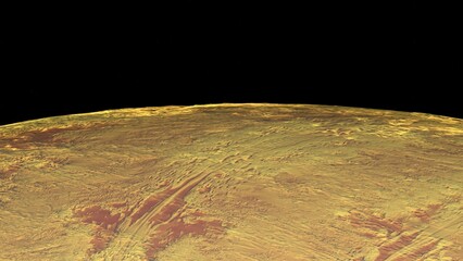 Saturn's moon Titan. 3d illustration © Wublie