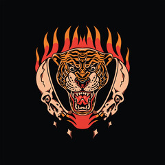 tiger inside tattoo vector design © Doni pacoceng