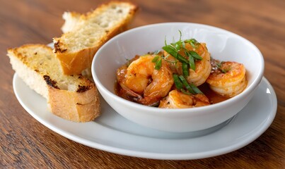 Fototapeta premium Shrimp Served with Bread