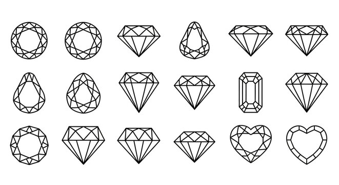 Collection of various diamond shapes and designs.
