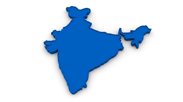 Animated Minimalist Gujarat State Map Outline Featuring Geographic Borders of Indian Region on Isolated White Background 4K Ultra HD Motion Graphic for Cartography and Educational Presentation