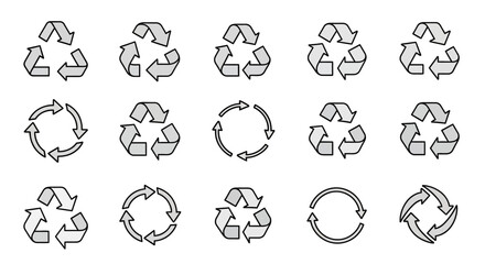 Fototapeta premium Collection of Recycling Symbols: Eco-Friendly, Sustainable, and Reusable Icons