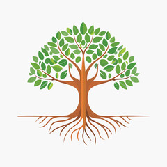 Fototapeta premium Vibrant Tree Illustration Depicting Nature and Growth.