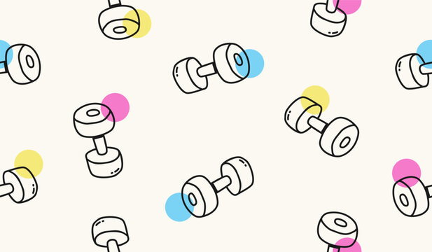 Cute dumbbell pattern background vector design