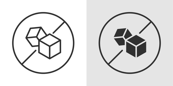 Sugar Free Icon representing no added sugar products, healthy diet choices, and reduced sugar nutrition.