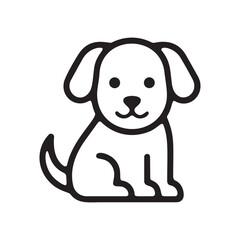 Obraz premium Dog sitting line icon
