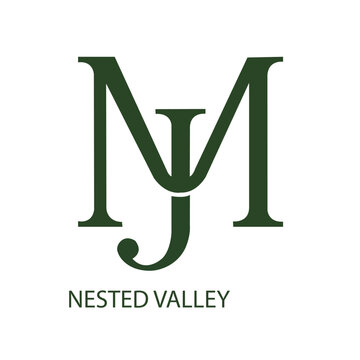 Nested Valley Monogram Logo Design &ndash; Minimal Landscape Lettermark Vector