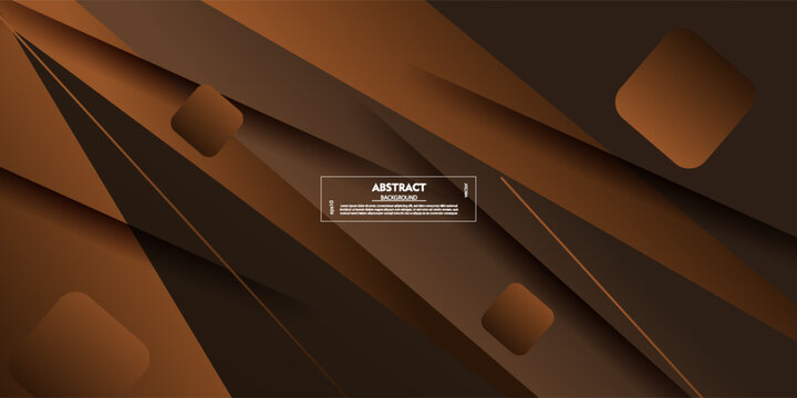 Abstract pattern of overlapping shapes with triangles and squares. Brown background design. EPS10 vector.