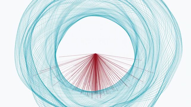Crimson fractal malware detonates within a cyan fluid shielding mesh, simulating isolated sandbox behavioral analysis. This abstract visualization is ideal for cybersecurity explainer videos.