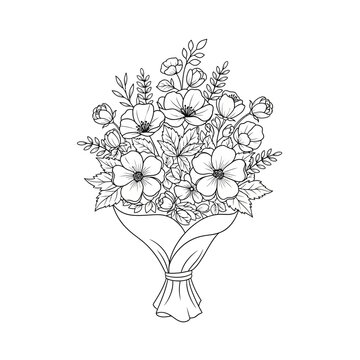 Bouquet of flowers in a wrapping.