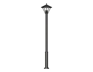 Obraz premium Elegant Black Streetlight Illuminating the Night, Isolated on White.