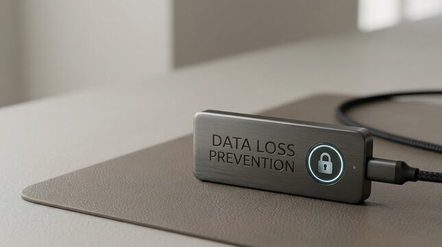 External hard drive with data loss prevention symbol