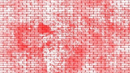 Distressed red brick wall pattern with white grunge texture offering a vintage backdrop © Harsh