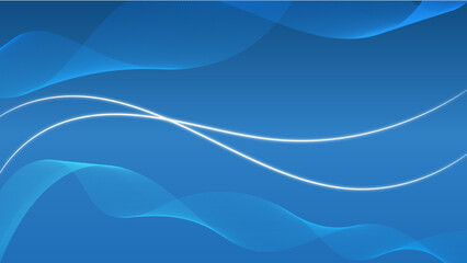 Naklejka premium 1. Abstract blue wave background with glowing lines and flowing digital mesh