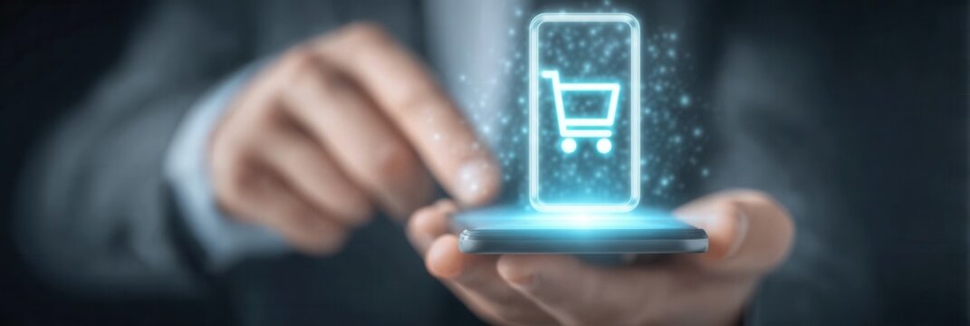 A high tech digital platform facilitates an online sale for a premium product through secure technology and payment.