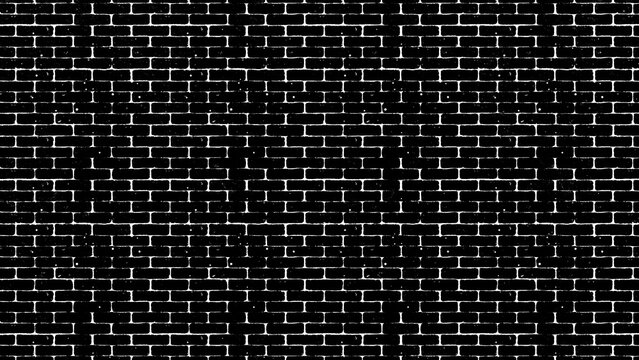 Seamless black and white brick wall pattern for grungy texture background