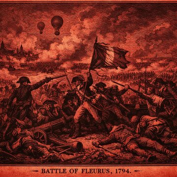 Battle of Fleurus 1794, french army, war scene