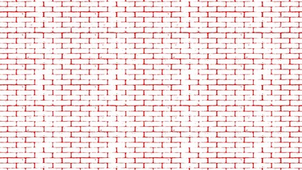 White brick wall texture with striking red grout creating a seamless pattern © Harsh