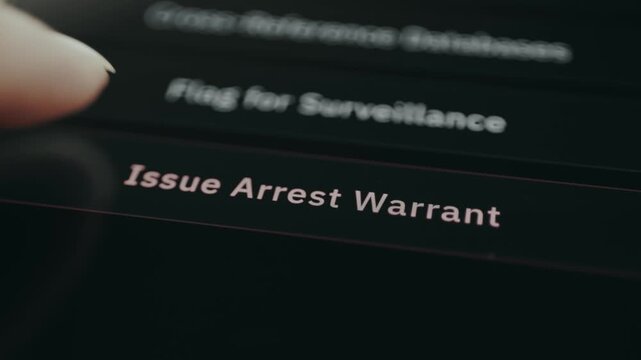 Issue Arrest Warrant option from the criminal police database