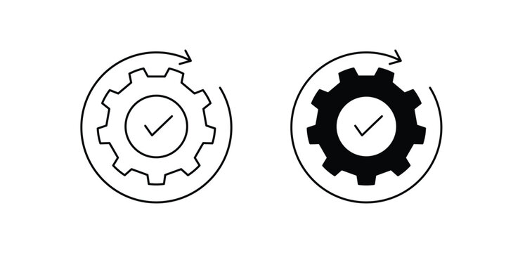 Effectiveness set icon with white background vector stock illustration