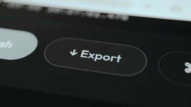 User taps the UI element labeled Export with a downward-pointing arrow icon
