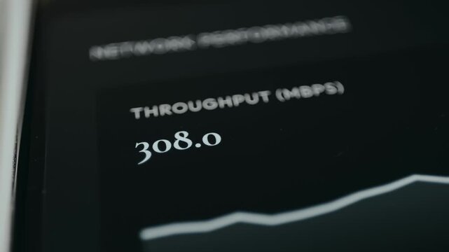 Network performance graph showing download throughput in Mbps