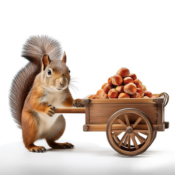 &eacute;cureuil, chariot, bonbon, enfant, noisette, color&eacute;,   animal, rongeur, mammif&egrave;re, nature, rouge, faune, joli, sauvage, queue, fourrure, mangeant, noix, for&ecirc;t, petit, arbre, brun, parc, duveteux, alim