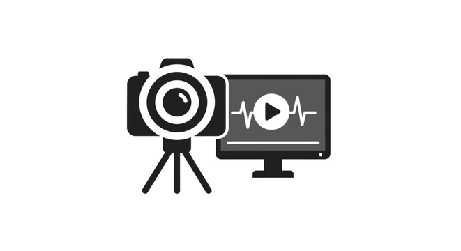 Camera and computer screen recording video.