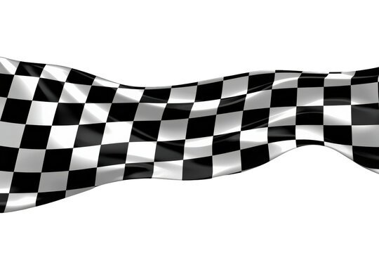 Waving checkered flag symbolizing racing, competition, finish line triumph, success, and speed with transparent background