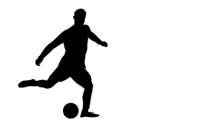 Obraz premium Soccer player, soccer player black white. Soccer player silhouette