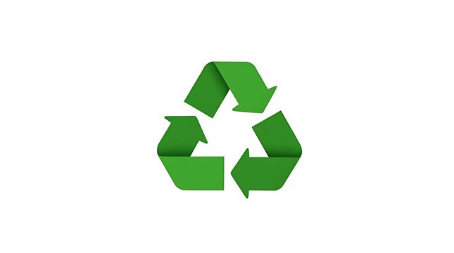 3D Green Recycling Symbol Animation for Eco Friendly Concepts