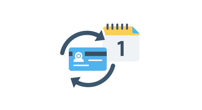 Credit card and calendar icon.