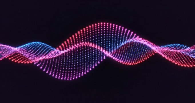 Colorful Wavy Lines on Dark Background.