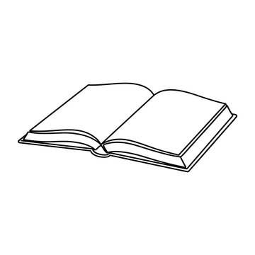 Simple continuous line drawing of a book