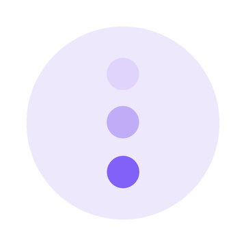 Vector of Three Dots Vertical Icon_Circle Flat Icon