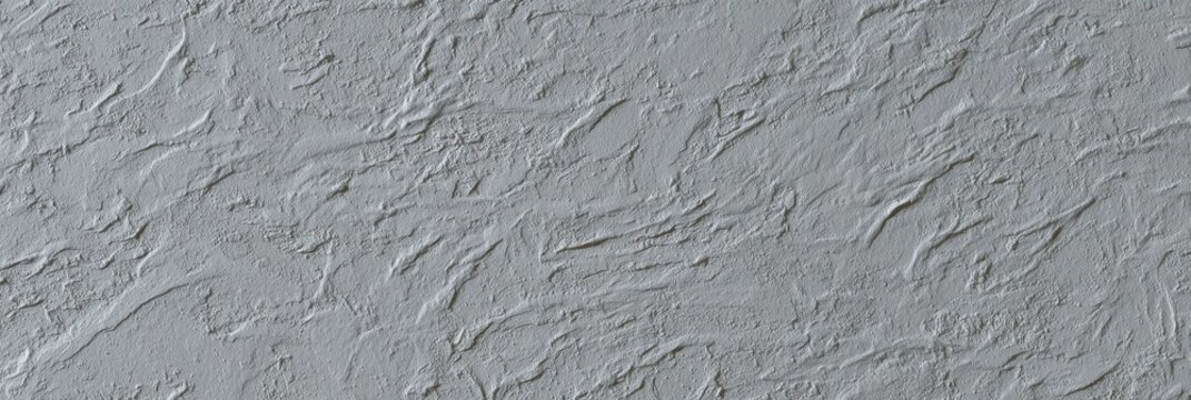 A cool gray microcement texture with a rough, uneven surface featuring subtle trowel marks and shadows. This minimalist background is ideal for modern architectural and interior design.