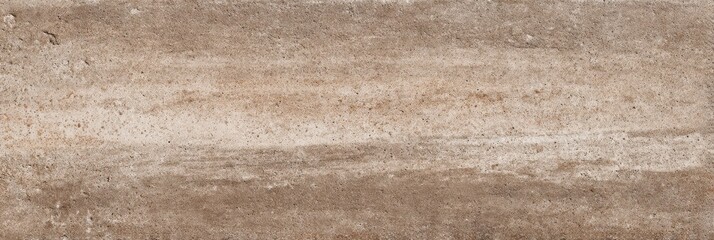 Naklejka na ściany i meble A horizontal taupe rammed earth texture tile featuring a grainy surface with subtle horizontal banding and natural variations in brown and beige tones for a minimalist background.