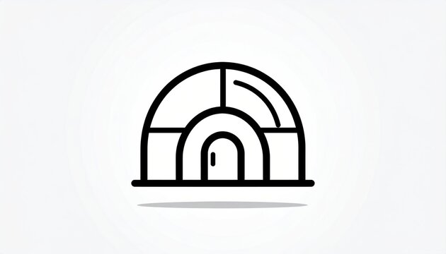Minimalist Igloo Icon - A Symbol of Arctic Shelter.