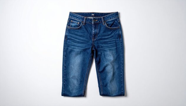 Stylish Denim Shorts on White Background for Fashion.