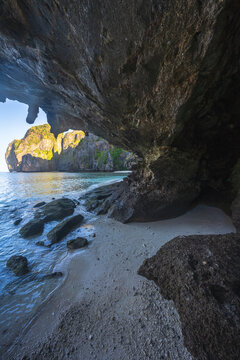 maya bay on ko phi phi and tropical islands in the andaman sea in thailand
