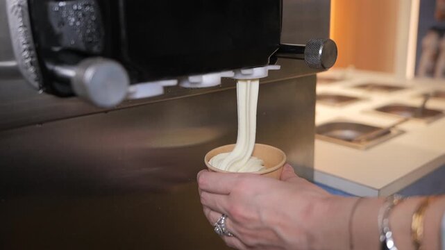 Close-up of italian ice cream machine