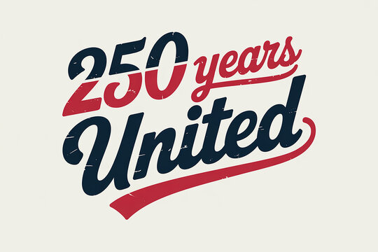 Stylized typography marking a grand 250-year anniversary, symbolizing strong unity and enduring legacy