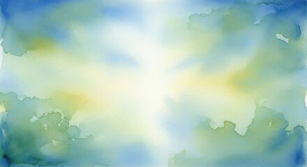 Fototapeta premium soft watercolor sky background with pastel clouds and sunlight rays
