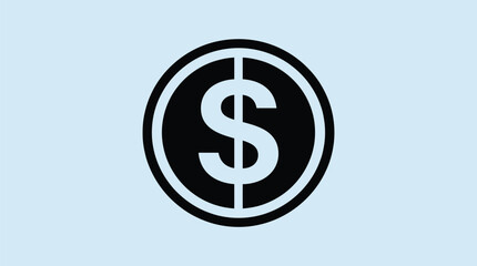 Obraz premium Minimal Finance Circle Dollar Logo