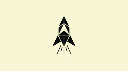 Fototapeta premium Minimal Startup Rocket Logo