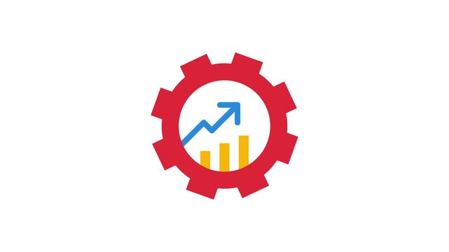 Business impact icon animation 4k motion seamless looping isolated on white background
