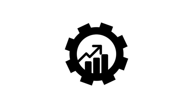 Business impact icon animation 4k motion seamless looping isolated on white background